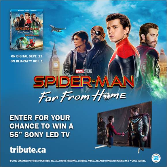 SPIDER-MAN FAR FROM HOME Blu-ray & Sony TV contest SPIDER-MAN FAR FROM HOME Blu-ray & Sony TV contest