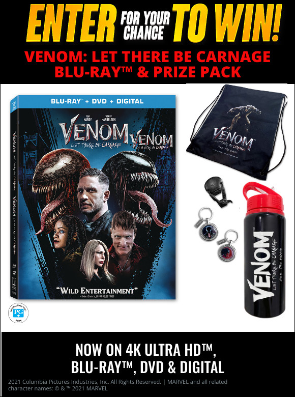 VENOM: LET THERE BE CARNAGE BLU-RAY & PRIZE PACK CONTEST VENOM: LET THERE BE CARNAGE BLU-RAY & PRIZE PACK CONTEST