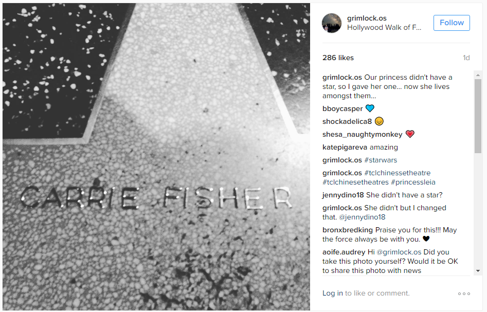 Fan posts make-shift star to Instagram