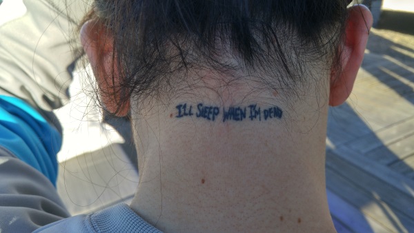 Steve Aoki's neck tattoo