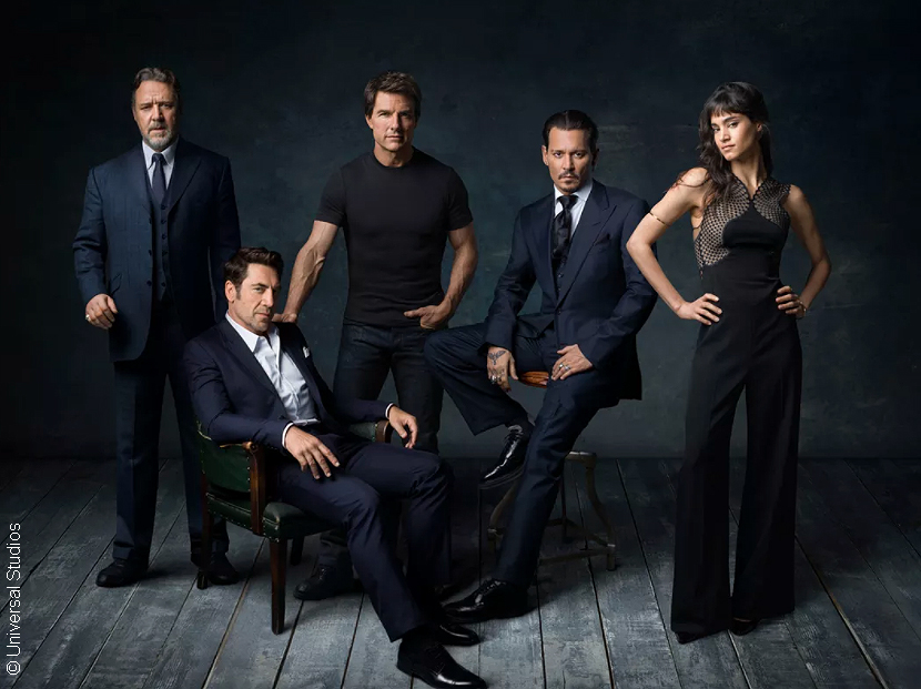 Russell Crowe, Javier Bardem, Tom Cruise, Johnny Depp, Sofia Boutella