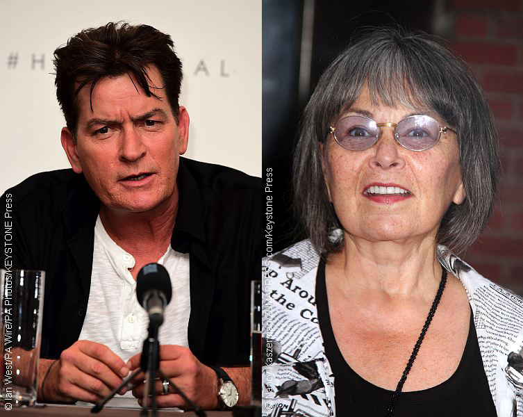 Charlie Sheen and Roseanne Barr