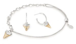 Alex and Ani Shark Tooth bracelet and earrings