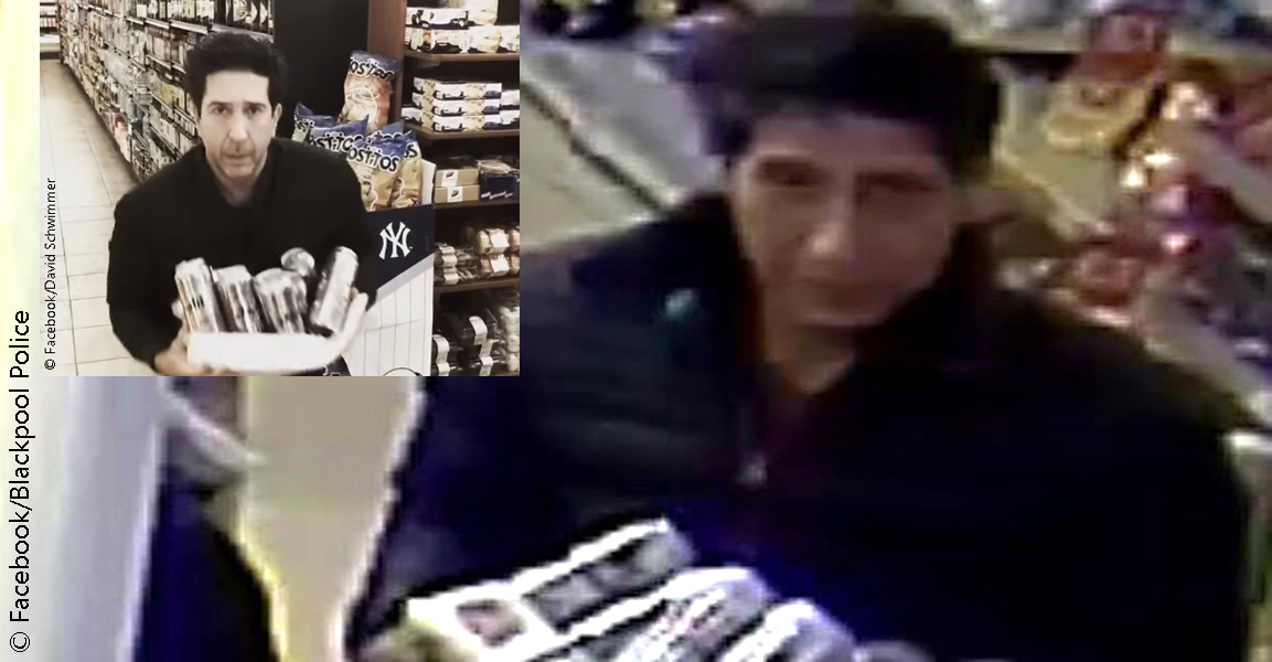 Left: David Schwimmer Right: Blackpool beer thief
