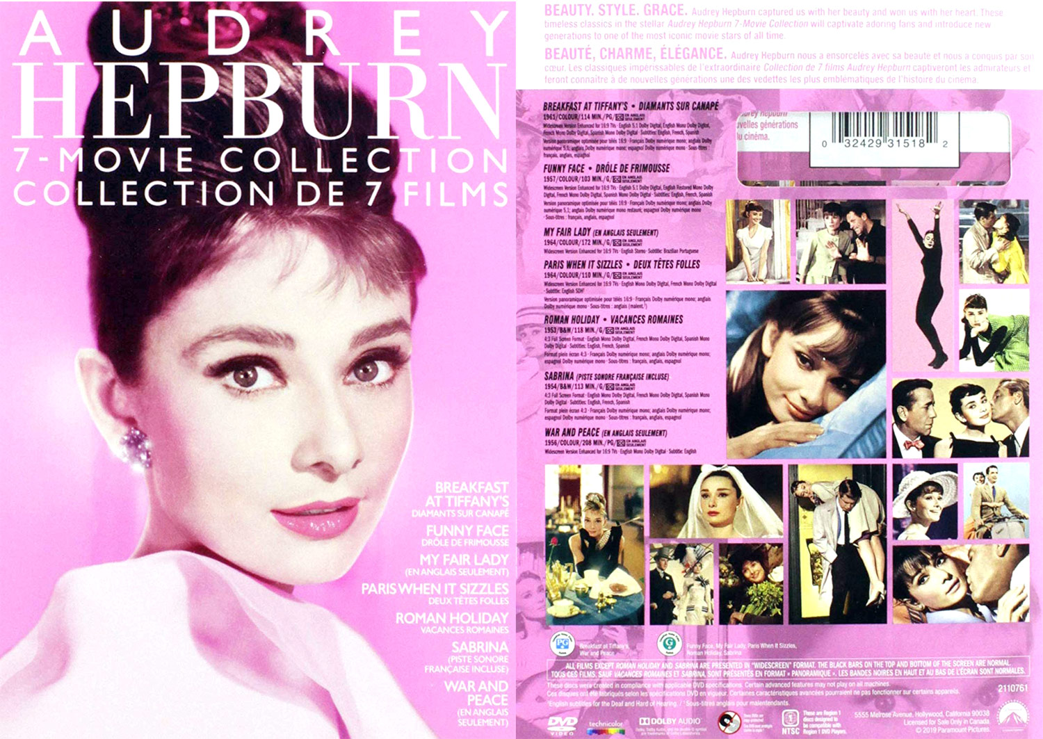 Iconic star Audrey Hepburn 7Movie Collection DVD giveaway