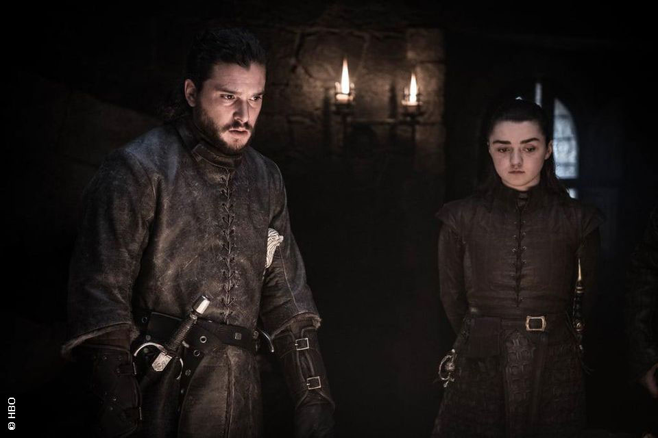 Jon Snow and Arya Stark in Game of Thrones