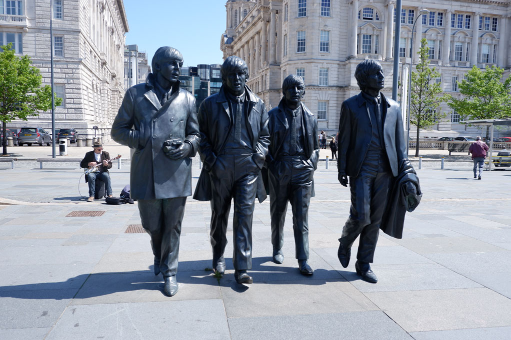 The Beatles Statue on the Albert Dock in Liverpool