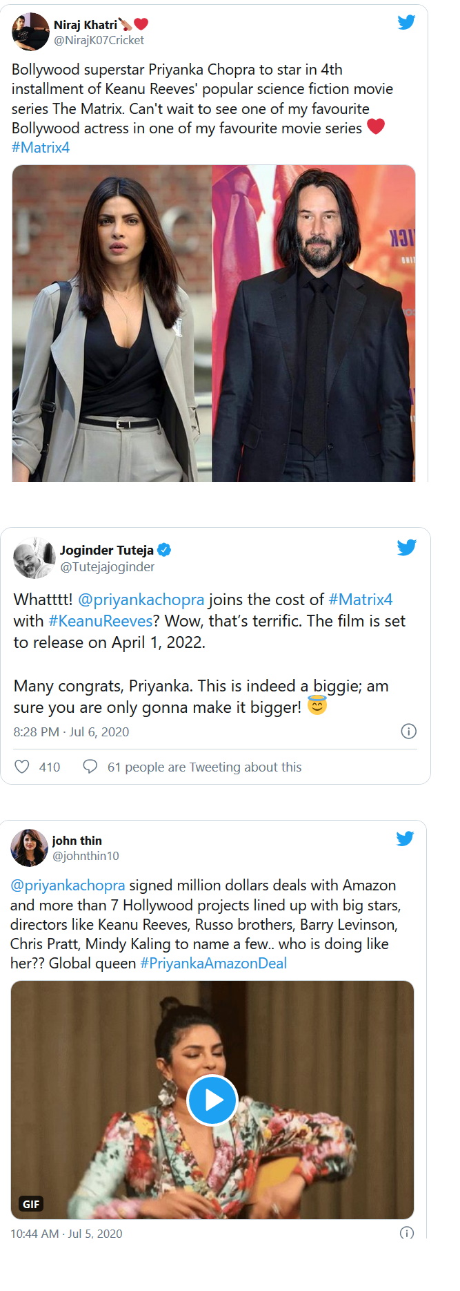 Priyanka Chopra Jonas to star in Matrix 4