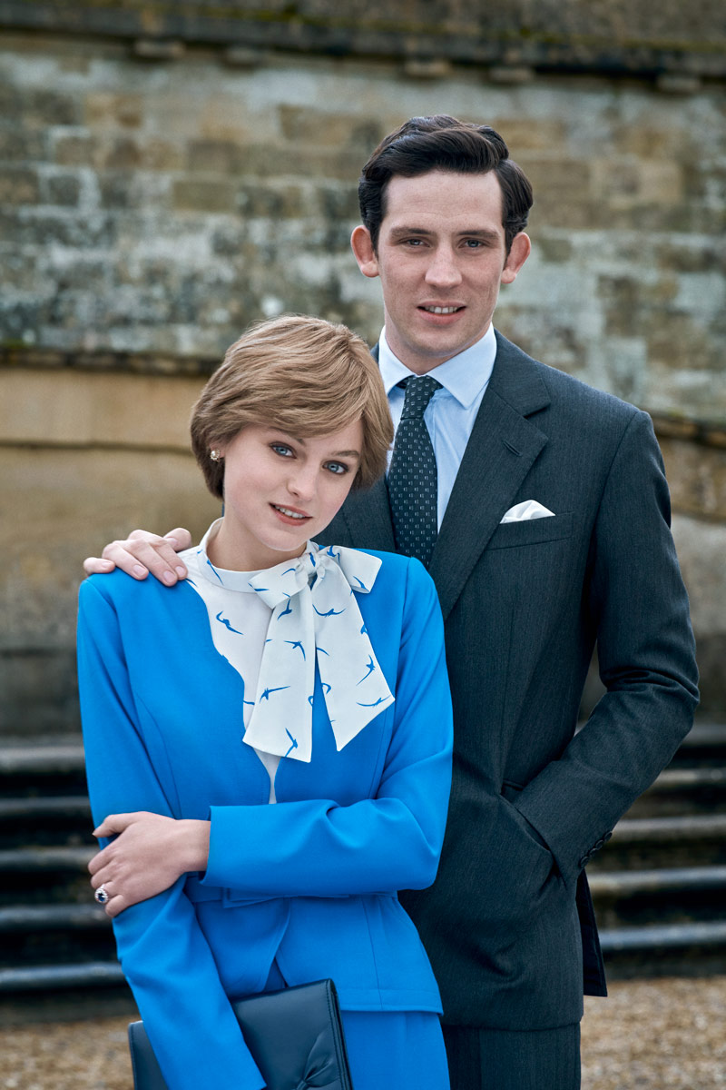 Emma Corrin as Diana and Josh O'Connor as Charles in The Crown