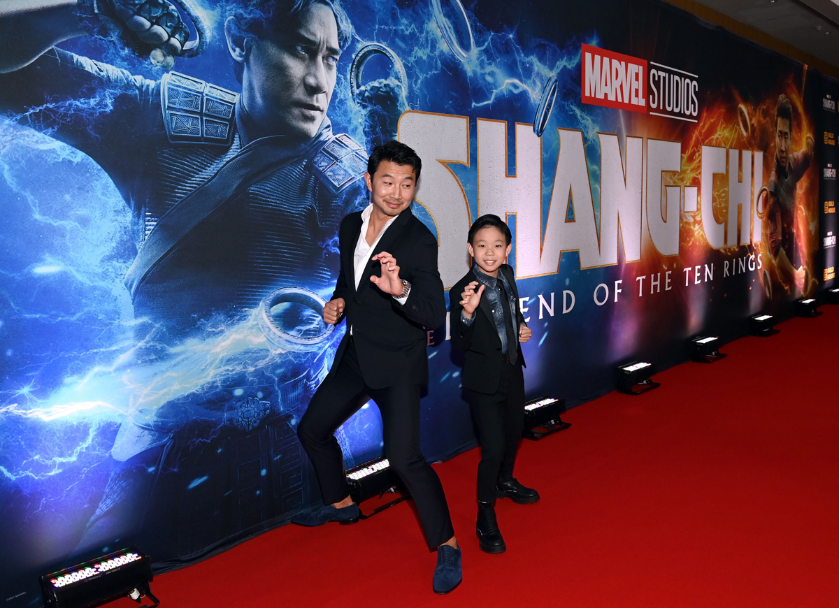 Simu Liu and Jayden Zhang at the Toronto premiere of Shang-Chi and the Legend of the Ten Rings on Sept. 1, 2021. Photo by Ryan Emberley/Getty Images for Disney