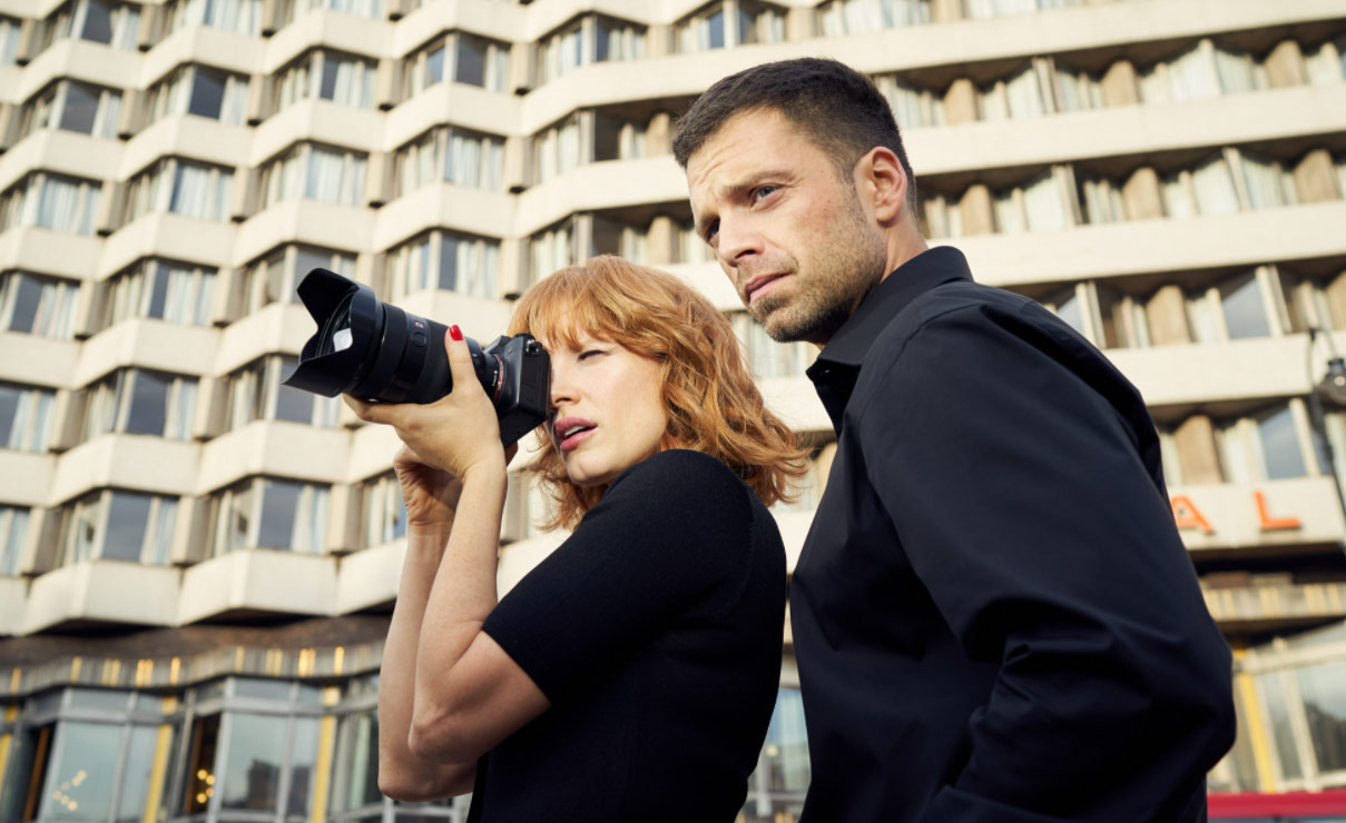 Jessica Chastain and Sebastian Stan in The 355