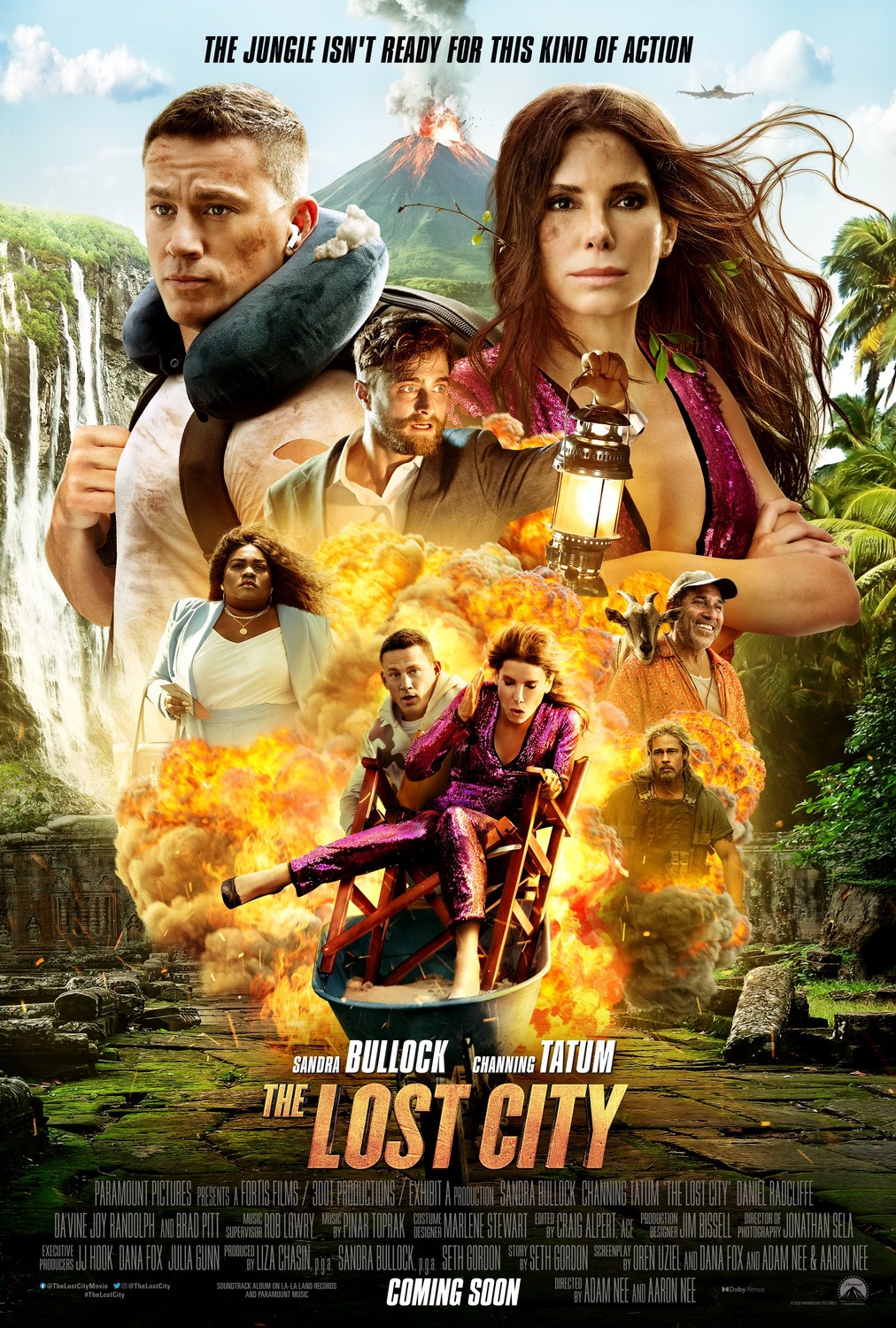 The Lost City movie poster starring Sandra Bullock and Channing Tatum
