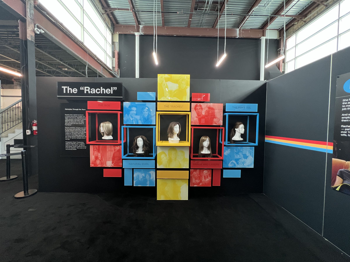 The hairstyles of character Rachel Green gets its own display at the experience.